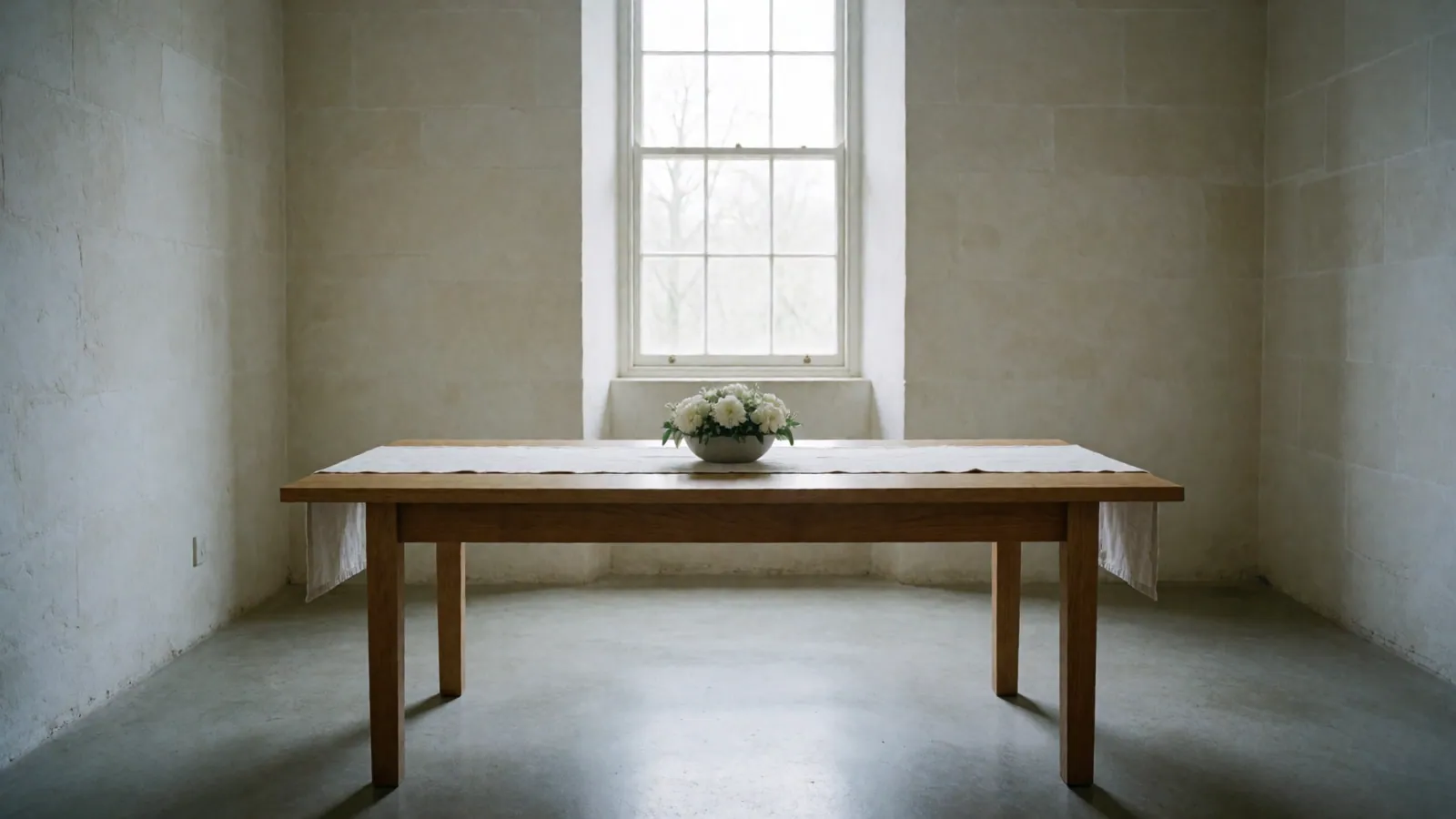 A narrow side corridor with a plain closed door at the end and a strip of daylight lying across the floorboards
